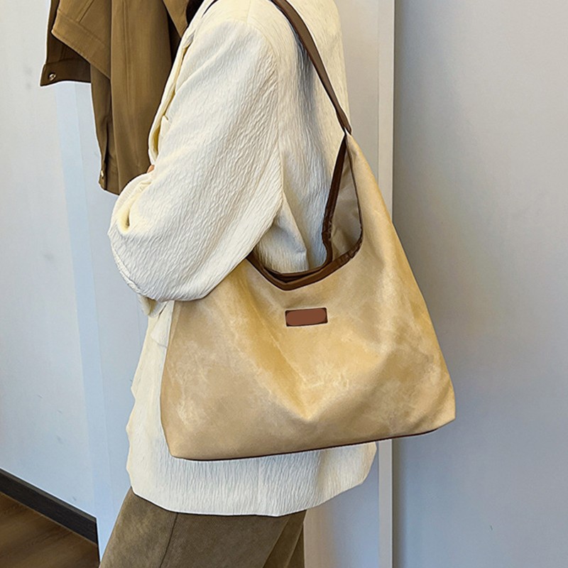 Shoulder Bag for Women Soft PU Leather Minimalistic Top Handle
