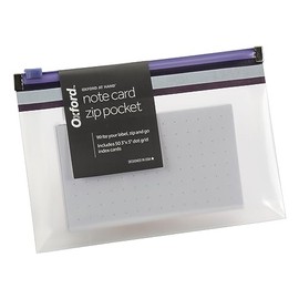 Oxford® At Hand Note Card Zip Pocket, Indigo
