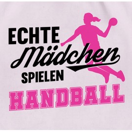 Shirtracer - Gym bag jute bag gym bag backpack - children's sports clothing - real girls play handball black / fuchsia, 11 pastel pink.