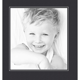 12x13 Smooth Black / Black Custom Mat for Picture Frame with 8x9 opening size (Mat Only, Frame NOT Included)