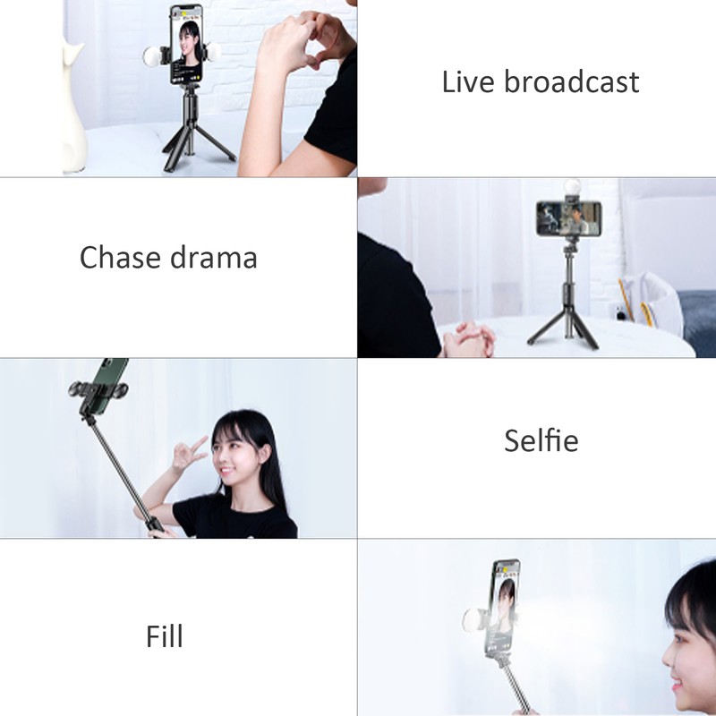 Selfie Stick Handheld MultiFunctional Foldable Live Tripod Portable Double Fill