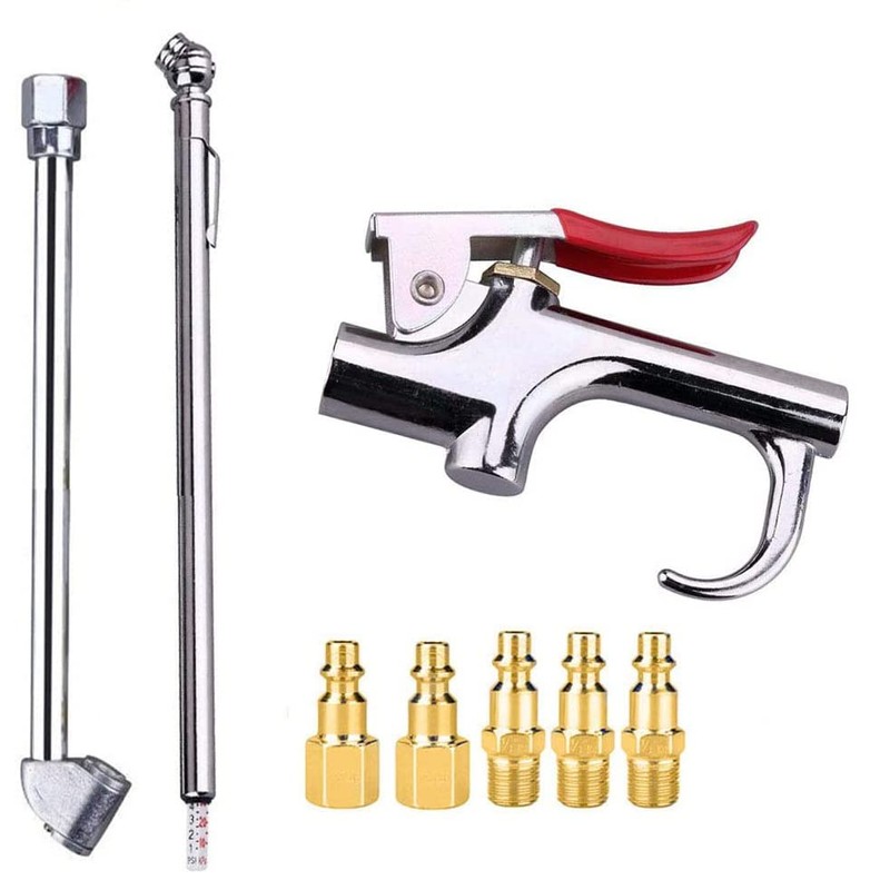 17pcs Air Compressor Accessory Kit, Dust Removing Air Line Fittings