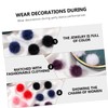 COLLBATH 6 Pairs Autumn Winter Fur Ball Earrings Ladies Earrings