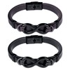 Feilok 2 pcs Bracelet for Man Genuine Leather Women Unisex