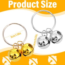 Cat Bells, 4 Pairs Dog Cat Bell for Collar with Loud Crisp Sound, Pet Bells for Collars, Bell for Dog Cat Collar Made of Sturdy Metal, for Dog Cat Collar Decoration and Training, Gold, Silver
