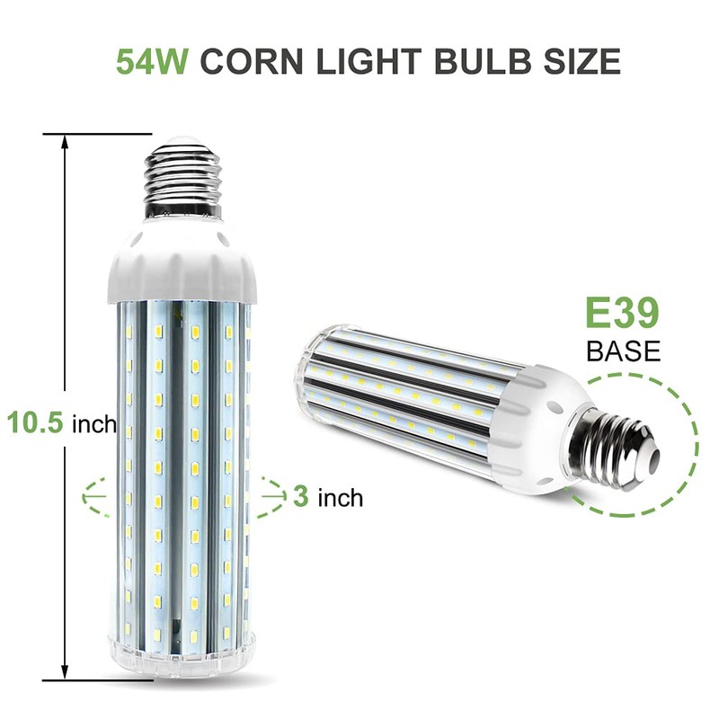 YGS-Tech Super Bright 54W LED Corn Light Bulb, E26/E39 Large