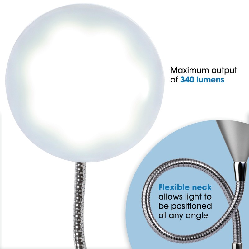 OttLite LED Cone Desk Lamp, Silver