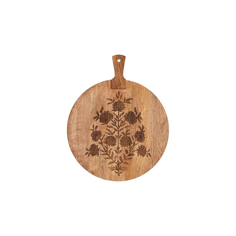 Mud Pie Block Print Circle Board; 18 1/2" x 15"