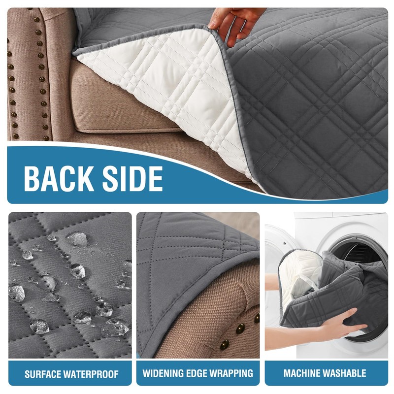 H.VERSAILTEX 100% Waterproof Couch Covers for 3 Cushion Couch Sofa