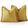 OTOSTAR Set of 2 Linen Fringe Decorative Throw Pillow Covers