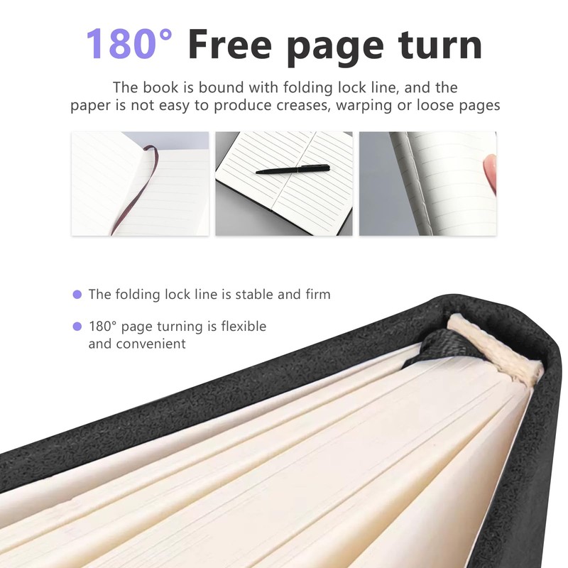 MQWDGJ Projects Notebook A7 Lined Hard Cover, Pack of 3