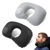 LZYDKH Inflatable Travel Pillow, 2 Pcs Press Automatic Neck Pillow