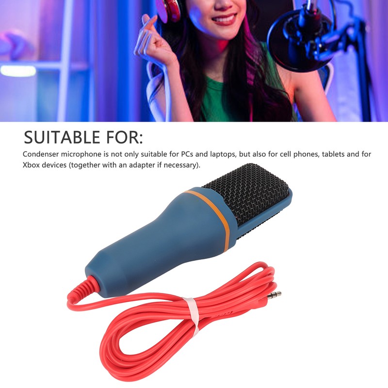 Desktop Condenser Microphone 3.5mm Professional Condenser Recording Microphone for PC