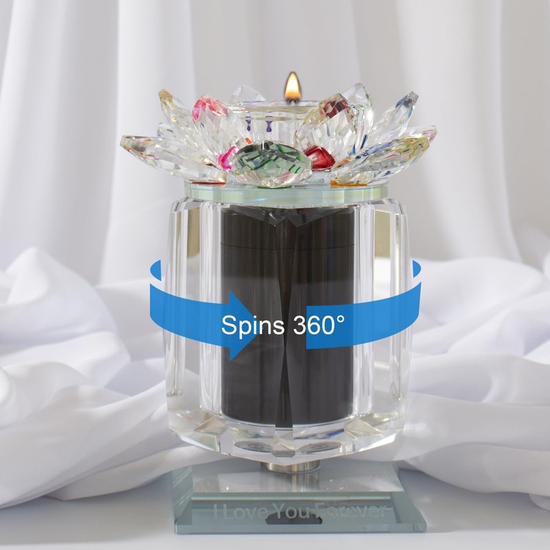 Contid Small Urns for Human,Cremation Keepsake Photo Urn Unique Rotatable