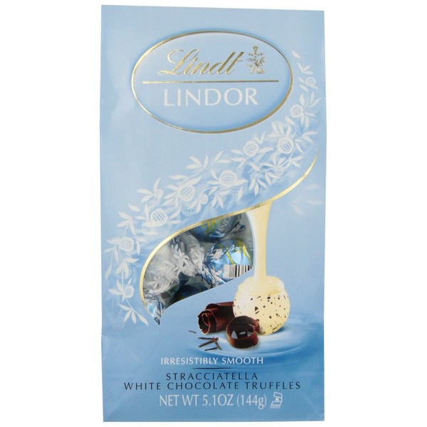 Lindt LINDOR Stracciatella White Chocolate Truffles, 5.1 Ounce (Pack of 4)