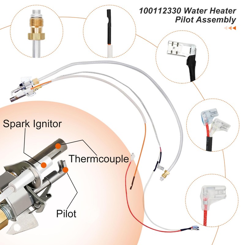 Upgrade 100112330 Water Heater Pilot Assembly, Replace 9007876 Thermopile, Compatible