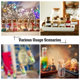 Thyle 100 Pieces 1ml Tiny Clear Glass Jars Bottles with Cork Stoppers Mini Clear Bottles for Necklace Bracelet Pendants Arts Crafts Projects Decoration Party Favors 18 mm x 10 mm