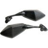 MotorToGo Black Carbon Sport Motorcycle Rear View Mirrors Compatible for