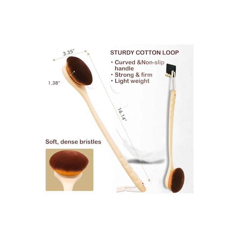 Lotion Applicator for Back, Feet, Long Handle Curved, Back Sunscreen
