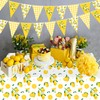 4 Pcs Lemon Party Decoration Lemonade Tablecloth Lemon Triangle Banners