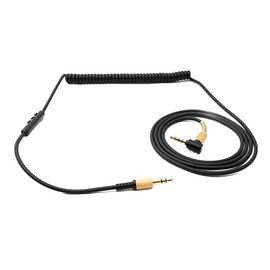 System-S Replacement Cable 2 m AUX Jack 3.5 mm Male to Male Angle for Marshall Major 4 3 2 Headphones Spiral