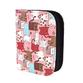 tooloflife Knitting Needle Storage Bag Travel Storage Bag for Circular Knitting Needles and Accessories (Pink)