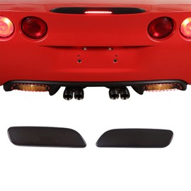 Qiosreui Rear Fog Light Cover for Chevy Corvette C6 2005-2013, Blackout Rear Bumper Fog Light Trim Cover Molding, Back Bumper Smoked Fog Lamp Shell Shade Protection Accessories