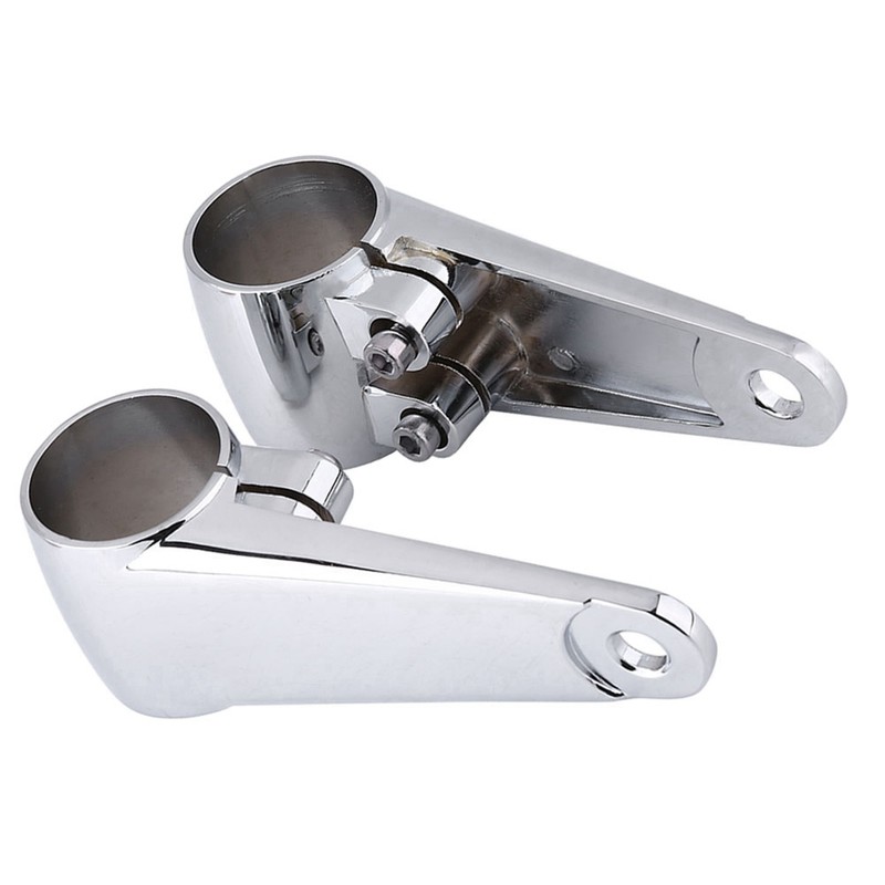 Chrome Motorcycle Headlight Side Mounting Front Fork Bracket for 35mm‑41mm
