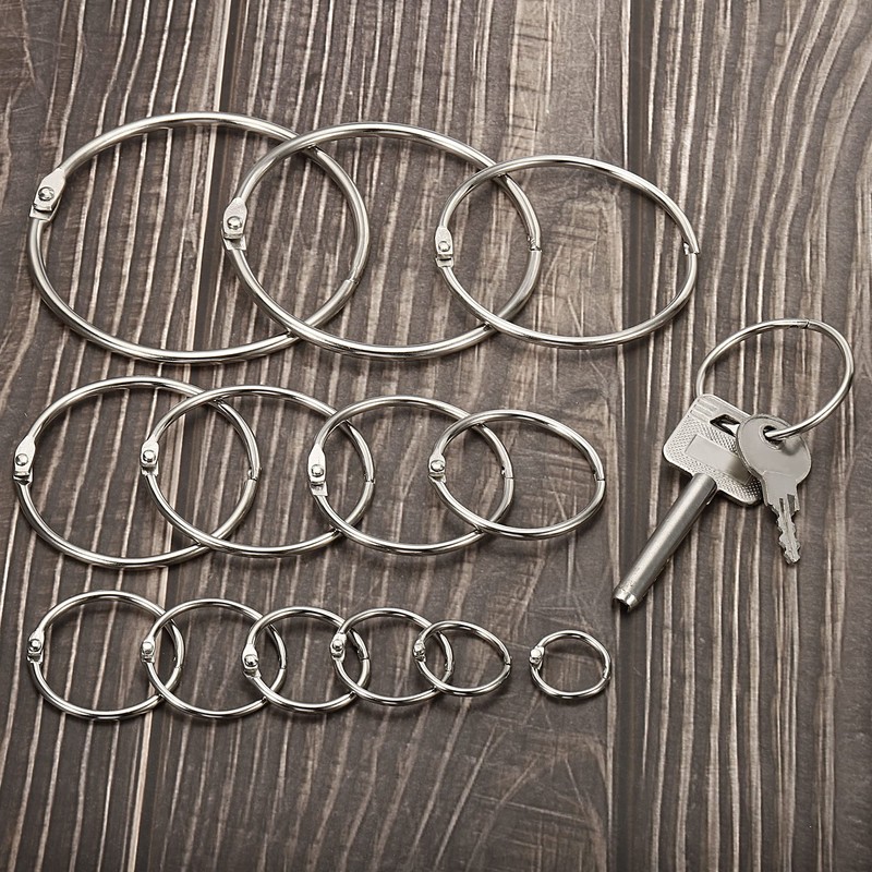 PATIKIL 50pcs 20mm Diameter Binder Rings Removable Metal Book Loose