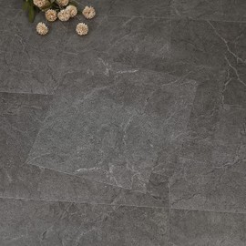 Marble Pattern Floor Tile, Just Place It, Removable, Renewal, Bathroom, Entryway, Balcony, Waterproof, Flooring Sheet, DIY, 10 Pieces, Sandstone Style Gray, Pattern #95