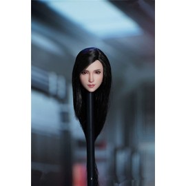 Fremego 1/6 Scale Female Head Sculpture, Goddess of Fantasy Girls Pale Skin Head Carved for 12 Inch PH TBL Body Doll (A)