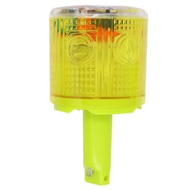 Aolyty Solar Strobe Warning Light 360 Degree Single Column Super Bright Waterproof IP48 for Construction Traffic Dock Marine Light Control Flashing (Yellow)