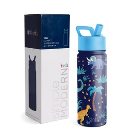 Simple Modern Botella de Agua para Niños con Pajita | Vaso Térmico Acero Inoxidable Aislado Reutilizable para Niños y Niñas | Summit Colección | 530ml | Jurassic Jungle