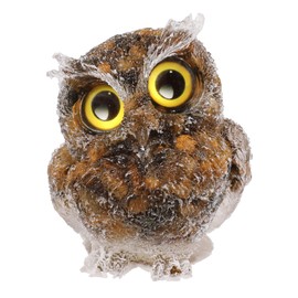 Nupuyai 2.4" Tiger's Eye Owl Bird Carved Crystal Animal Statue Ornament, Resin Chip Stones Pocket Figurine Energy Healing Home Office Decor