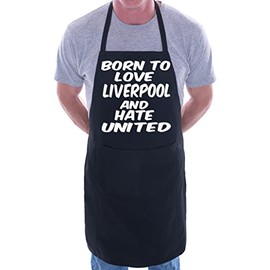 Print4U Love Liverpool Hate Man Utd Football BBQ Cooking Funny Novelty Apron Black