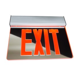 NICOR Lighting LED Emergency Exit Sign, Mirrored with Red Lettering (EXL2-10UNV-AL-MR-R-2)