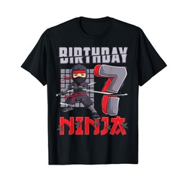 7 Year Old Ninja Birthday Boy 7th Birthday Ninja Party kids T-Shirt