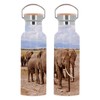 Edelstahlflasche Isolierte Thermosflasche - Elefantenhorde in der WildSavanne Tiere -