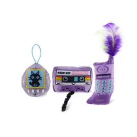 Catstages So Meowsome 90s Themed Plush Catnip Blend Cat Toys, 3Pk, Multicolored