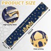 Eid Mubarak Table Runner Decoration, Ramadan Blue and Gold Table
