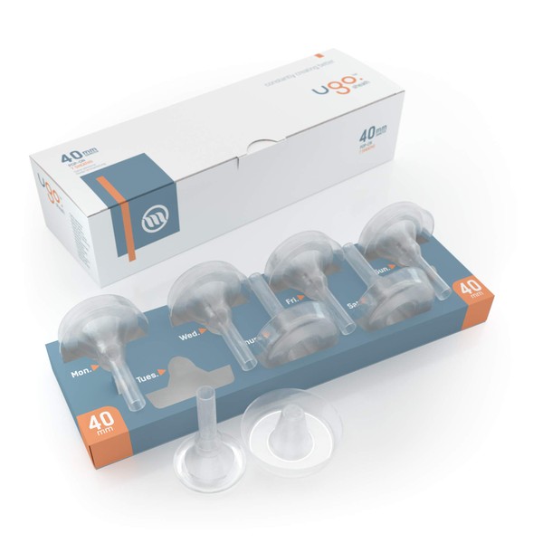 Ugo-Scheide (x28) - 1-Monats-Versorgung mit Kondomen für externe Urin-Katheter - selbstklebend und latexfrei (Länge - Kurz, Durchmesser - 40mm)