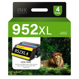 952XL Ink Cartridges Combo Pack High Yield 4-Pack Premium Replacement for HP 952XL 952 Works with OfficeJet Pro 8710, 8715, 8720, 8702, 8210, 7740 Printers(Black/Cyan/Magenta/Yellow)
