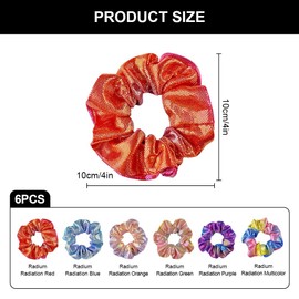 Pack of 6 Luminous Hair Bands, LED Radiation Hair Bands with 3 Light Modes, Elastic Dark Hair Scrunchie for Women, Girls, Hair Accessories, New Year Party, Carnival, Costume Parties