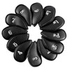 12 Pcs Golf Club Head Covers with Embroidered Labels, Leather