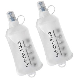 WILDREEDS - Botella de agua suave plegable de 250 ml, 2 unidades, TPU, para deportes y actividades al aire libre, 2 pc, 250 ml, White