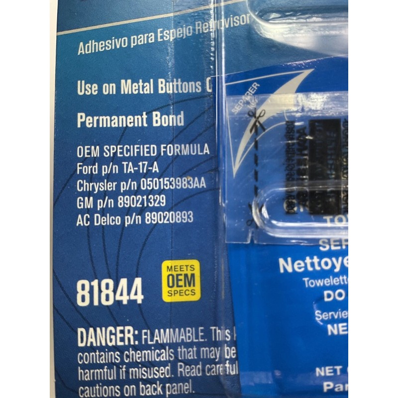 Permatex 81844 Professional Strength Rear View Mirror Adhesive 3oz