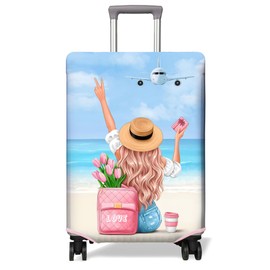 PtRug Travel Luggage Cover Suitcase Protector Fits 18-32 Inch Wheel Covers PatternedTravel Related Items Flower Luggage Protector Elastic L