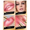 Glitter Metallic Lipstick Long Lasting,Rose Pink Creamy Lip Gloss for