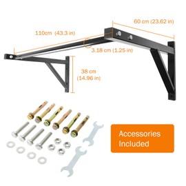 BEAMNOVA Pull Up Bar Wall Mount Ceiling Mounted Chin Up Bar Home 110cm 43 Inch Heavy Duty 500 lbs for Exercise with Installation Accessories,Pull Up Bar Wall Mounted