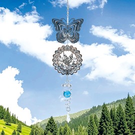 Zoyiancy 3D Wind Spinners Outdoor, Butterfly Suncatchers for Windows Hanging, Hummingbird Hanging Wind Sculptures for Garden Outside Patio Decoration